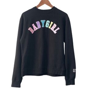 LesDoMakeup Merch Babygirl Crewneck Black Sweatshirt Size Small